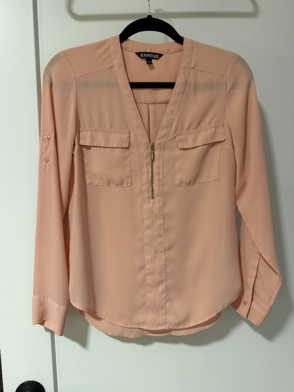 Express XS 1/4 Zip Portofino Shirt Pink Coral